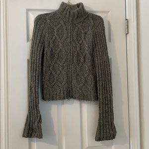 Zip up cable knit sweater